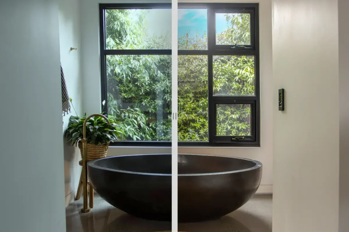 Before and after bath tub using background enhancer