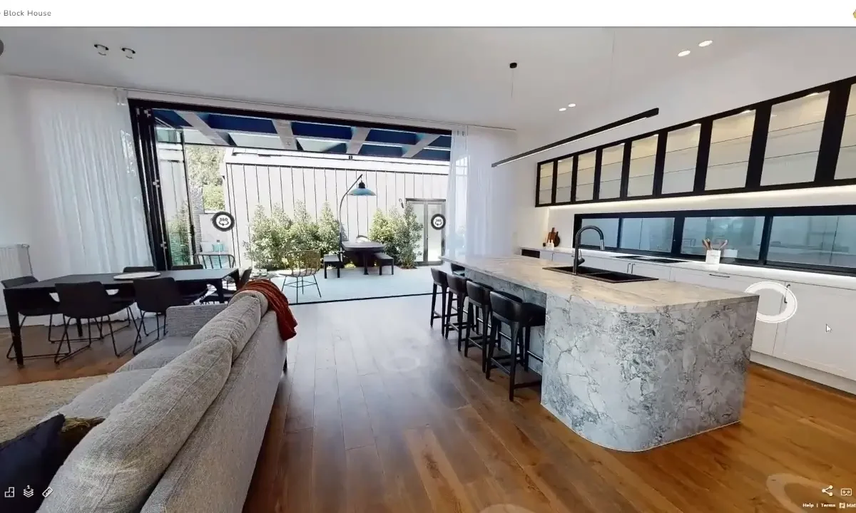 3d captur3d view of kitchen and dining room