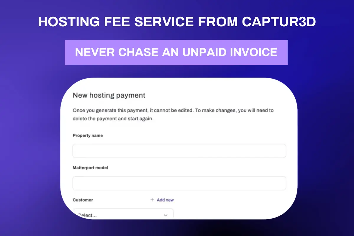 Streamline your Matterport virtual tour hosting with CAPTUR3D’s hosting fee service image